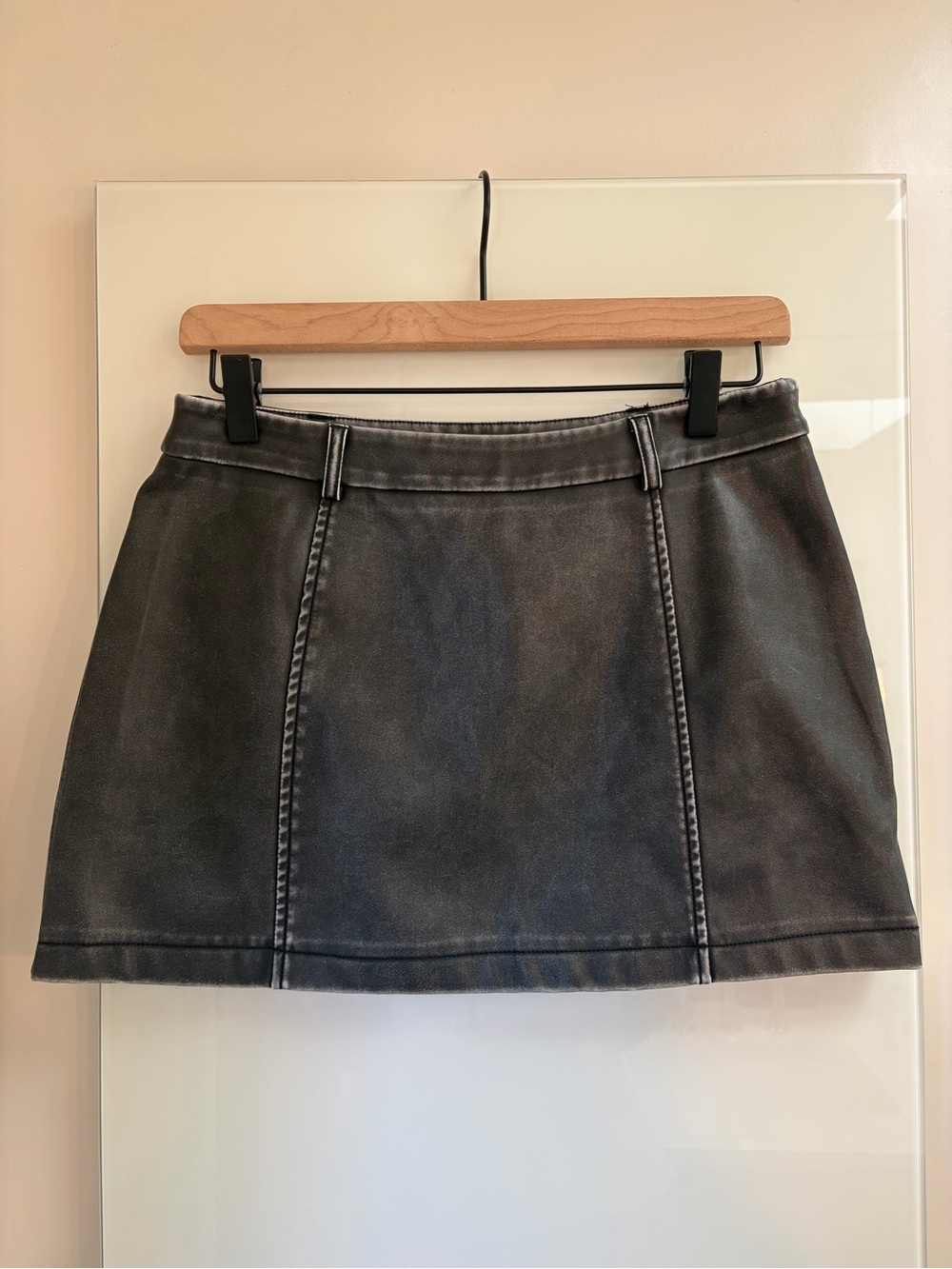 Black Faux Leather Mini Skirt